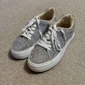 Betsey Johnson Sidney Rhinestone Sneakers Size 6.5.